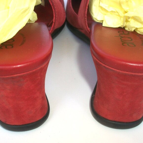 Arche France Eco-Friendly Red Nubuck Mary Jane Wedge Comfort Flats 40M 9M - Picture 7 of 8